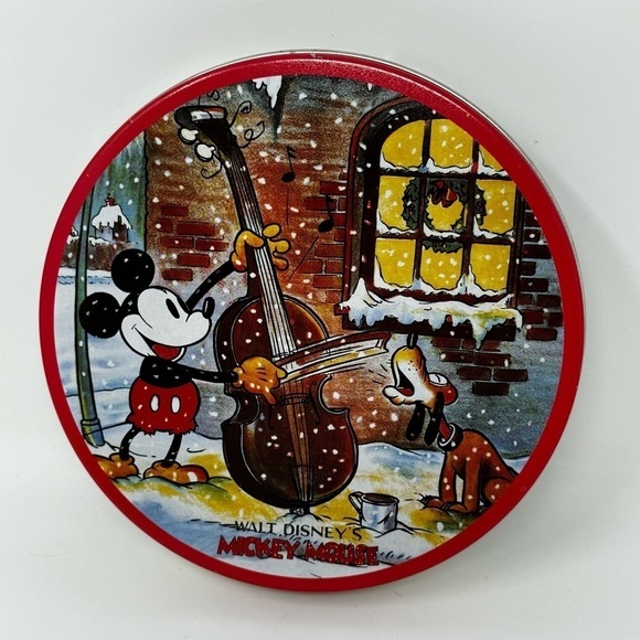 Vintage 90’s Disney Container Tin Mickey Mouse and Pluto - Picture 1 of 7